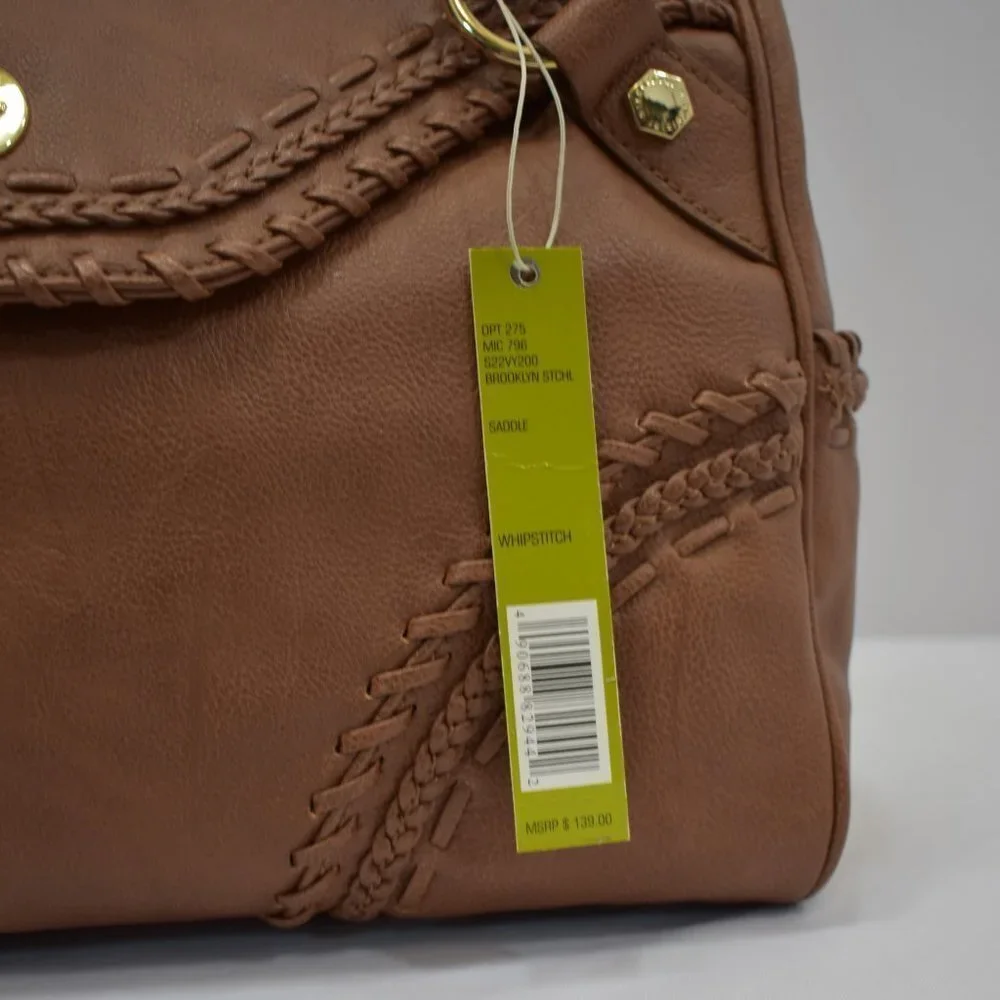 GIANNI BINI SADDLE BROWN BROOKLYN‎ SATCHEL HANDBAG